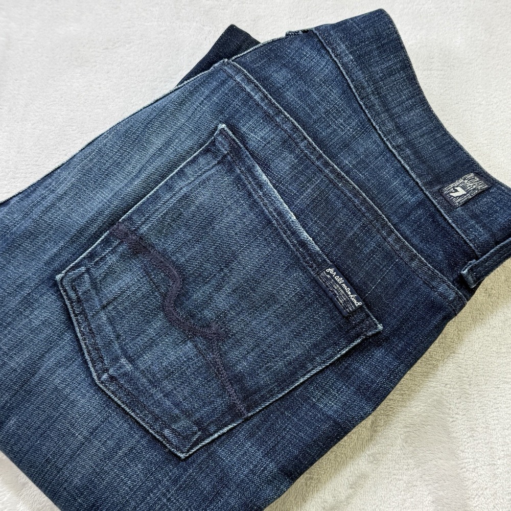 7 For All Mankind Women's Bootcut Jeans Size 31 Dark Wash Stretch Denim